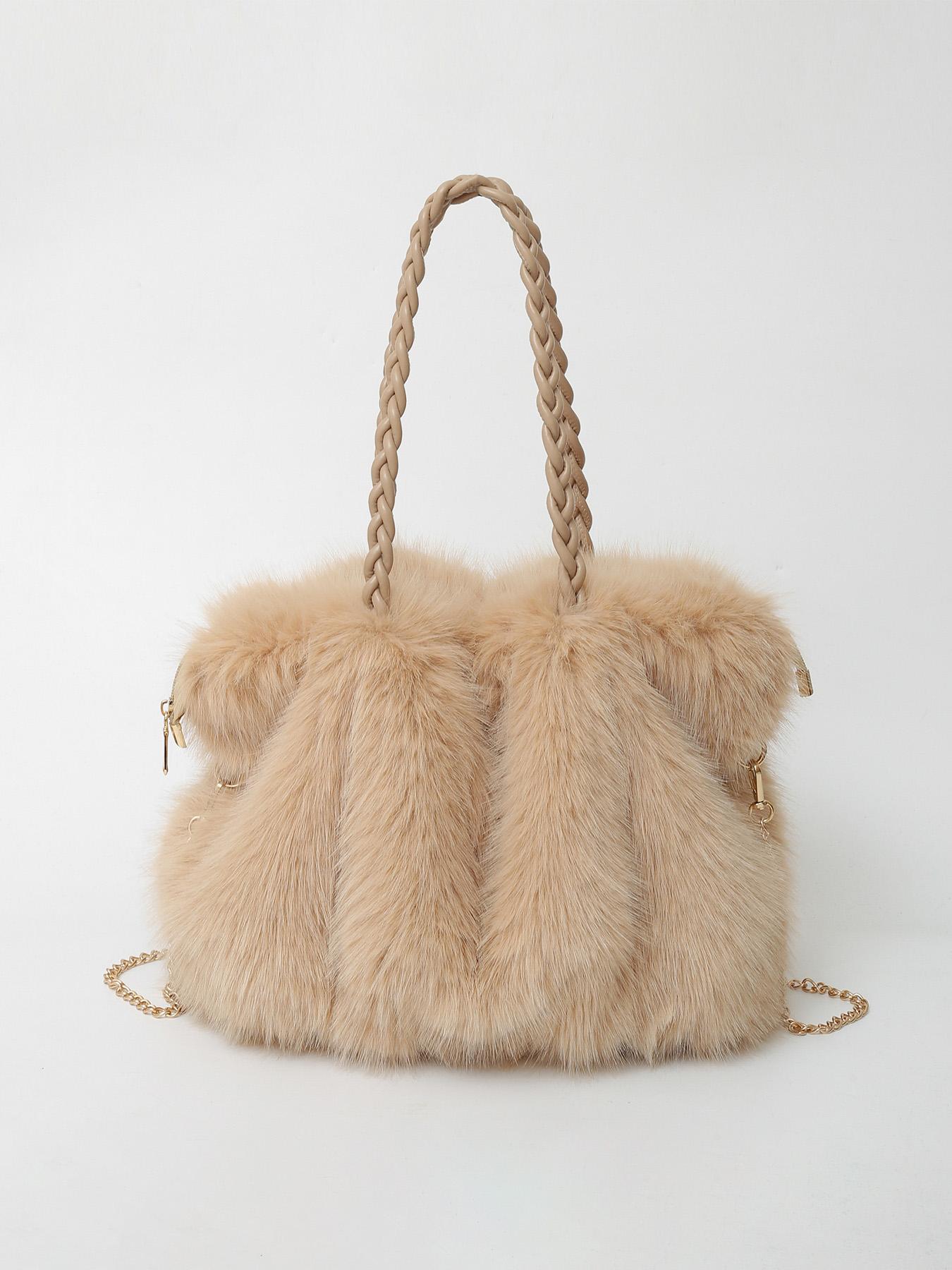 Ladies' 2025 New Fall & Winter Trend Retro Plush Bag, Street Style Large Capacity Crossbody Bag, Elegant Commuter Bag Suitable for Daily Commuting and Shopping