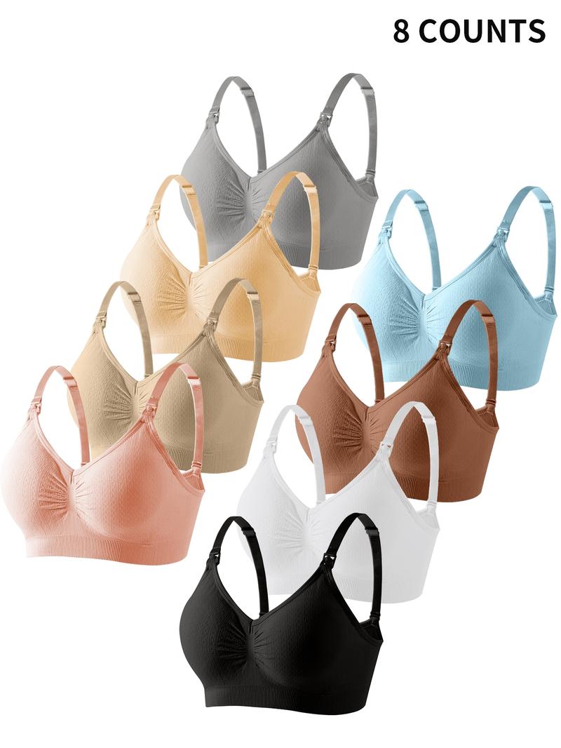 Maternity Solid Color Nursing Bra, Maternity Bras, Casual Comfortable Breathable Open Front Buckle Bra for Pregnancy & Postpartum Lingerie for All Seasons