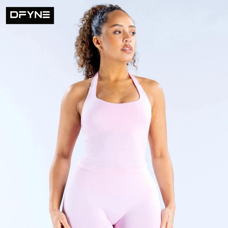 DFYNE Impact Halter Top (Full Logo)  Modern Halter Style – Perfect Movement & Casual Workout Top