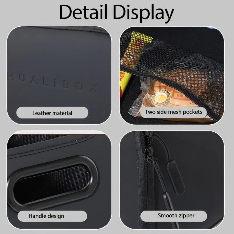 Luxury Leather Car Storage Box, Front Passenger Large Opening, Trunk Large Capacity Organizer, Multi-Functional Car Storage, Fits Various Models