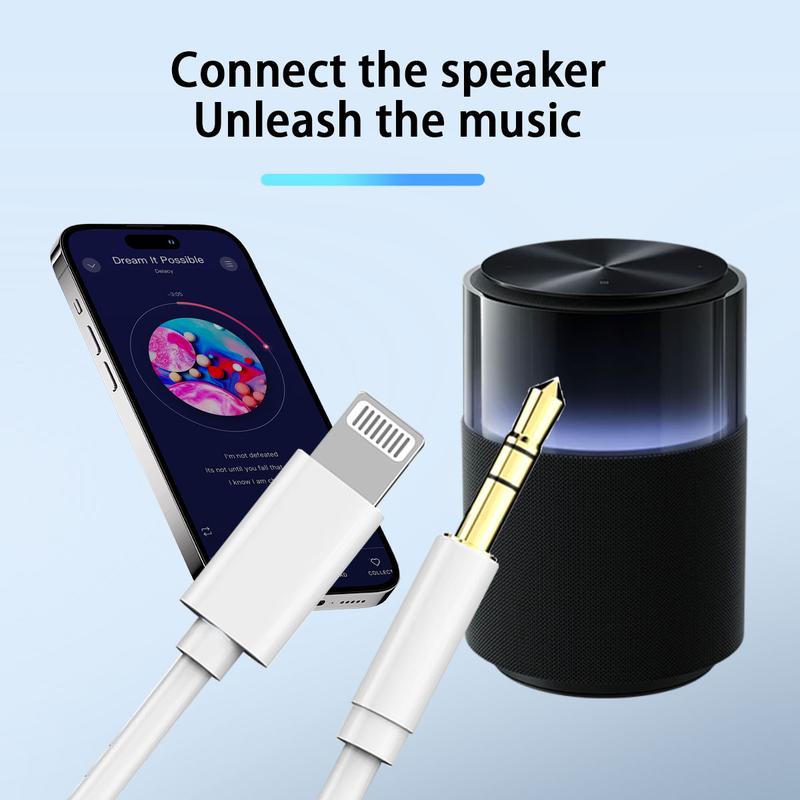iPhone Aux Cord for Car, Lightning to 3.5 mm AUX Audio Cable Cord for Car Home Stereo, Speaker, Headphone Compatible with iPhone 14 13 12 11 Pro Max XS XR X 8, 3.3ft Accessories Portable