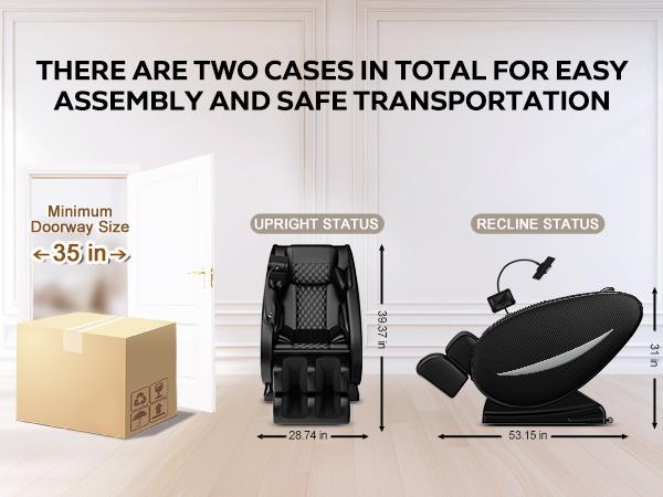 Massage Chair Recliner with Zero Gravity, Full Body Massage Chair with Heating, Bluetooth Speaker, Airbags, Foot Roller, Touch Screen, Space-Saving for Office,Faux Leather