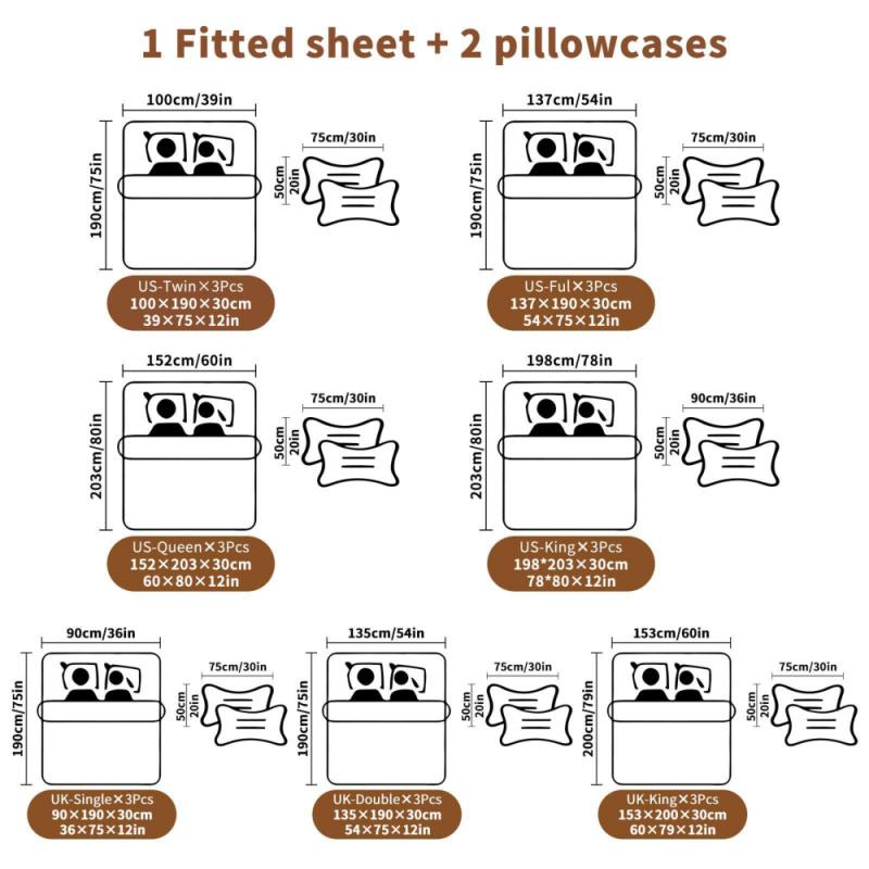 67 "six sev" printed pattern bed sheet set of 3 pieces, including 1 bed cover and 2 pillowcases, all season mattress protection cover, bed sheet, soft and comfortable deep mouth design, breathable bedding, bedroom and guest room decoration, detachable