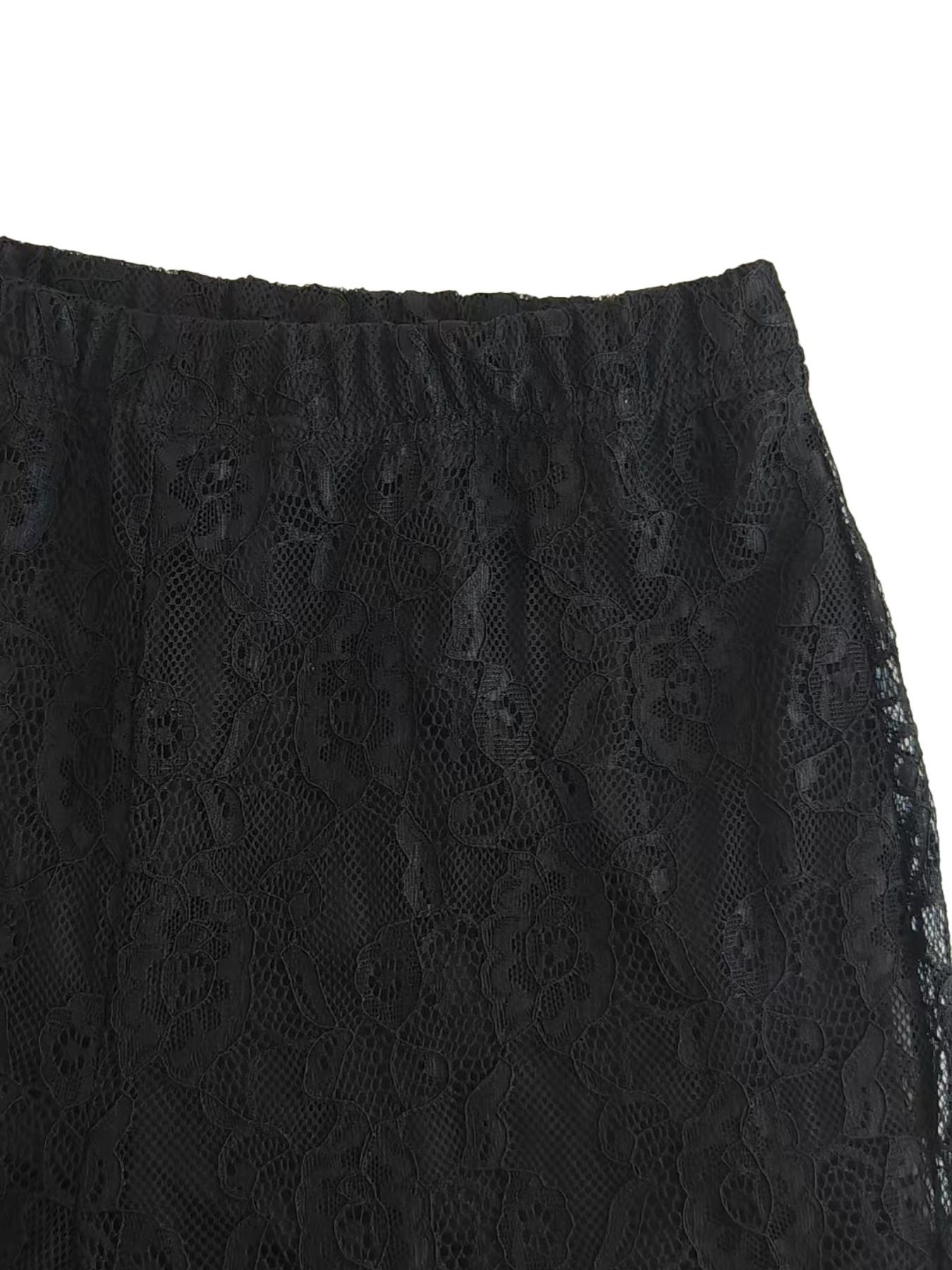 Women's Lace Patchwork Bodycon High Waist Casual Comfy Stretch Flare Pants Bottom, Sexy Tight-Fitting Leggings, Fashionable Ladies' Clothing Womenswear for All Seasons Women's Lace Patchwork Bodycon High Waist Casual Comfy Stretch Flare Pants Bottom, Sexy Tight-Fitting Leggings, Fashionable Ladies' Clothing Womenswear for All Seasons