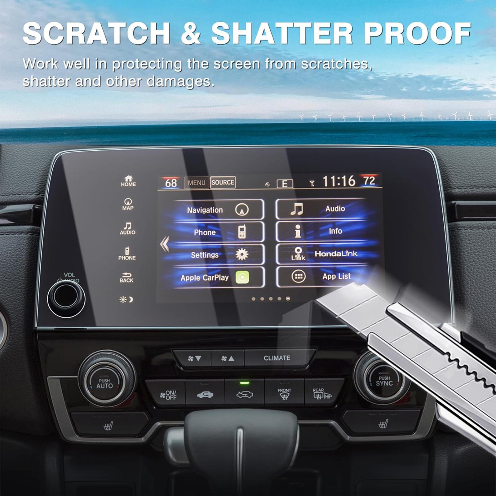 Canvcle 2017-2022 Honda CR-V CRV EX EX-L Touring 7-Inch Tempered Glass 9H Navigation Touchscreen Protector Film for Car Screen Protection & Smooth Touch