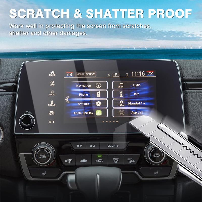 Canvcle 2017-2022 Honda CR-V CRV EX EX-L Touring 7-Inch Tempered Glass 9H Navigation Touchscreen Protector Film for Car Screen Protection & Smooth Touch