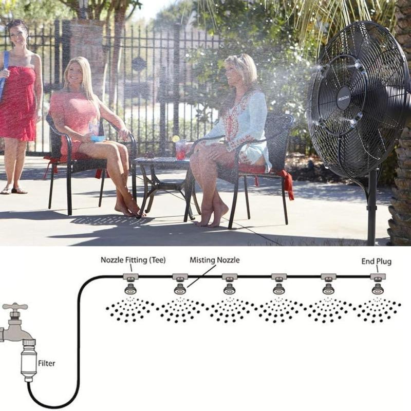 Adjustable Orange Misting Set, Cooling Device for Farms, Outdoor Low-Pressure Sprayer in Summer, Automatic Garden Watering Device