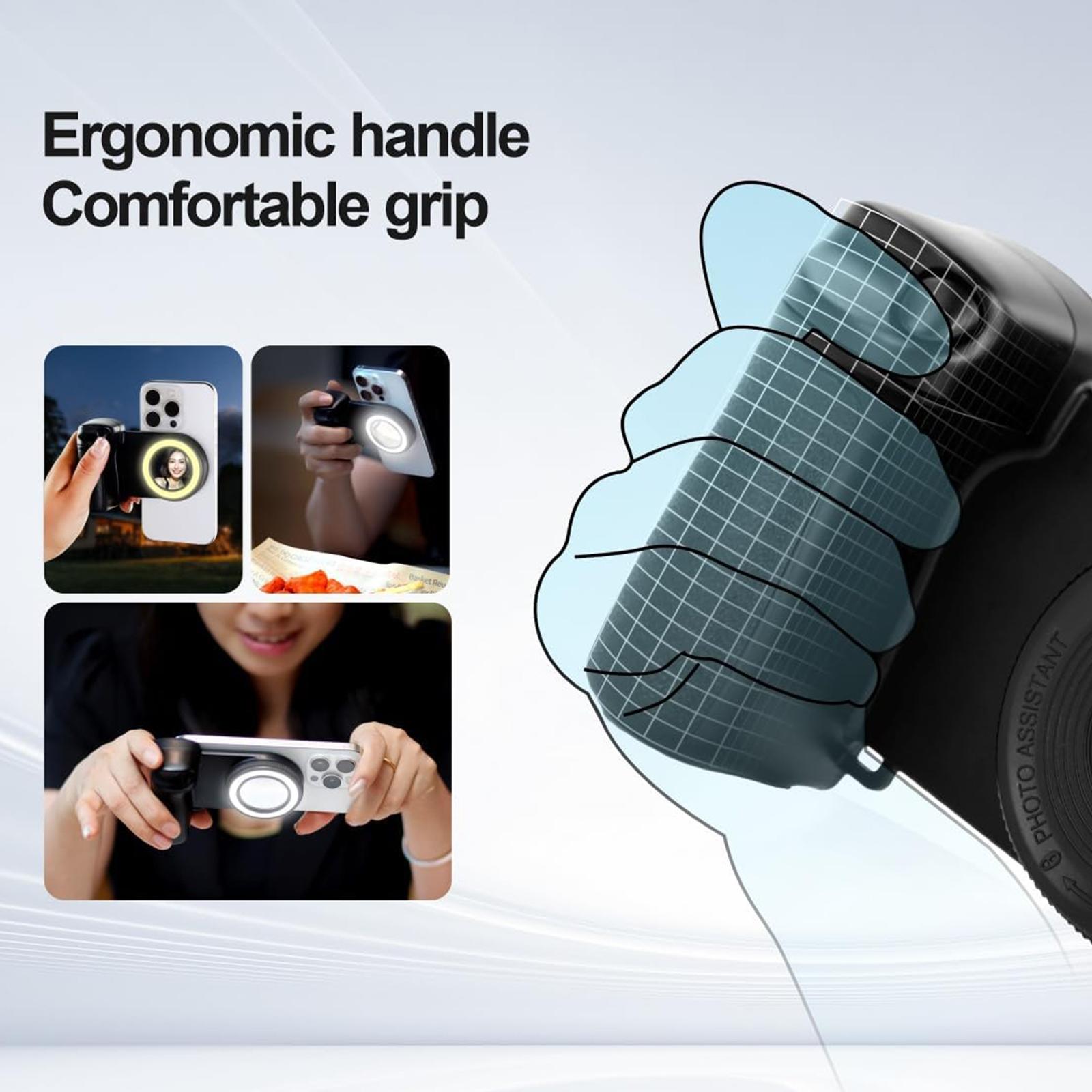 Magsafe Bluetooth-compatible Shutter Phone Hand Grip, Camera Handle Grip for iPhone Vlog, Selfie Stabilizer & Handle, Selfie Stand