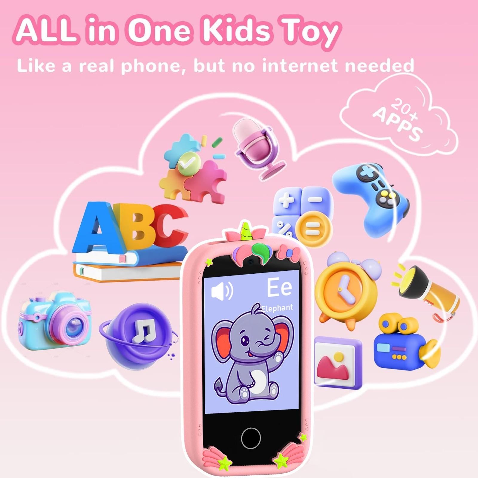 Kids Smart Phone High Sensitivity Touch Screen Toy, Music Player, Perfect Gift for Children, Interactive Learning Device