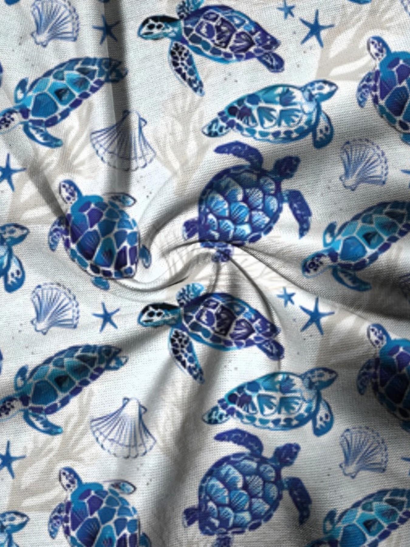 Summer Boys' Turtle Print Drawstring Beach Pants, Kids Casual Short Swim Trunks, Slim-Fitting, Cartoon Pattern, Ideal for Vacation