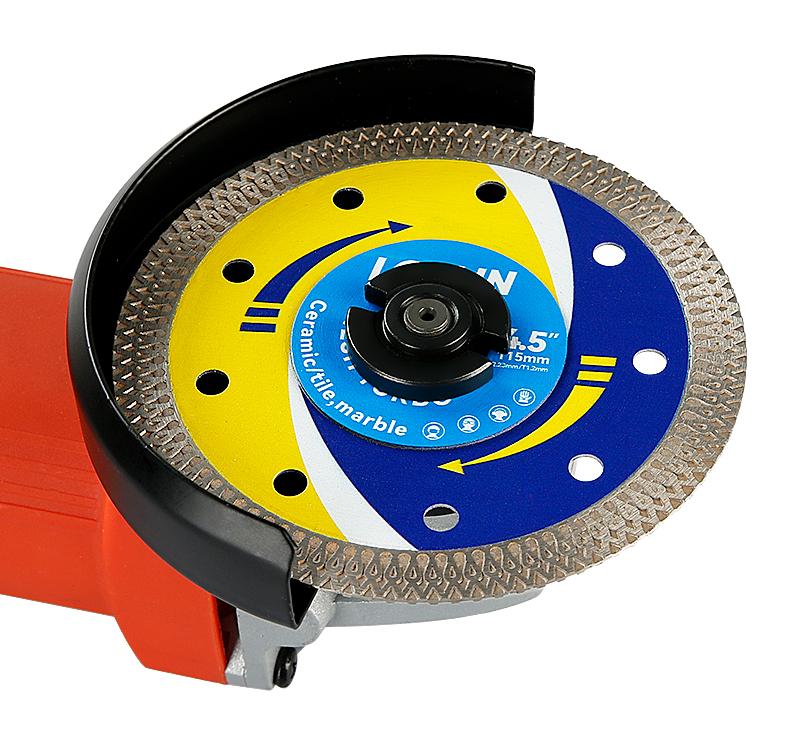 LOZLIN 3PCS 4.5"(115MM) Mesh Turbo Diamond Saw Blade All-Ceramic - Ultra-Thin Dry Cutting Blade for Ceramic Tile, Stone - No Chipping Grinding Disc for Angle Grinder Tools