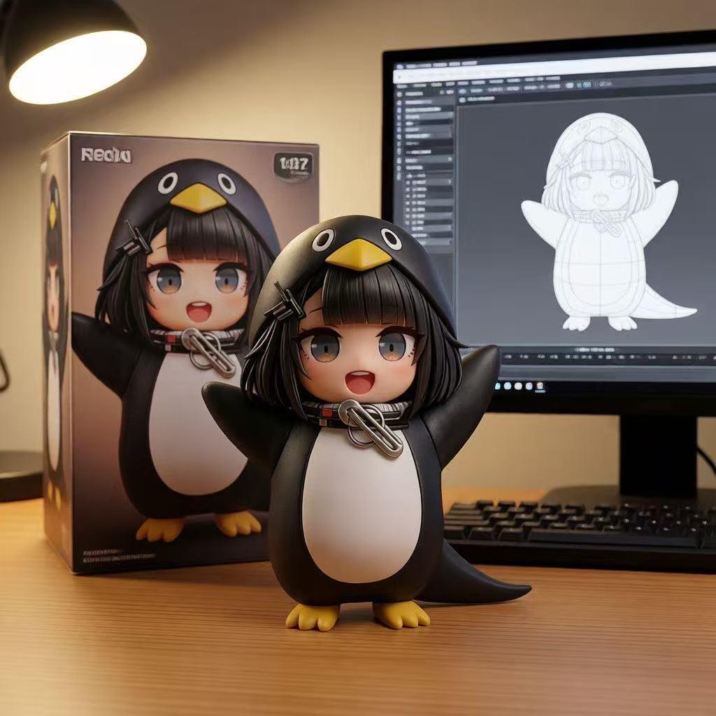 Arknights Endfield Penguin Administrator Statue Toy Gugu Gaga Cartoon Penguin Doll Home Decor Kids Holiday Surprise Present