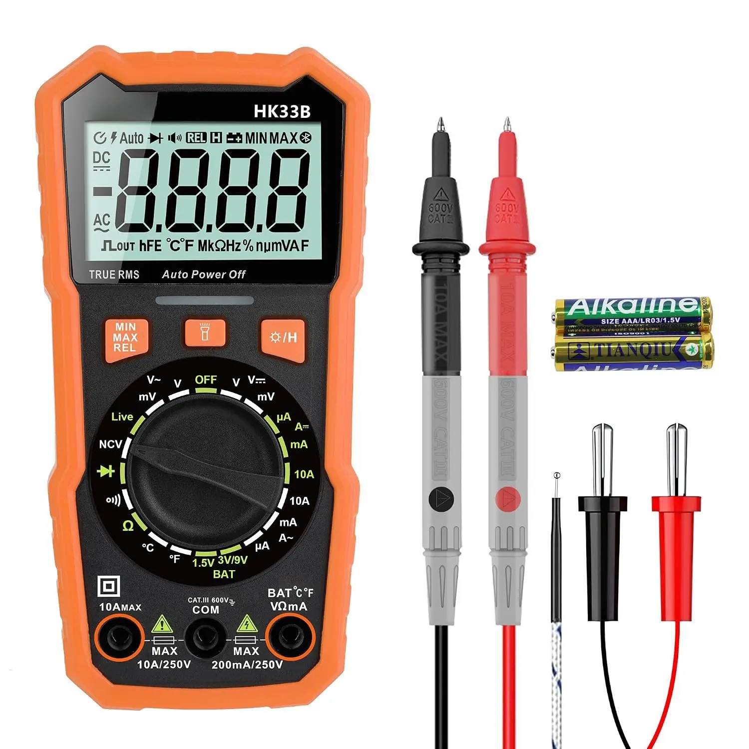 Multimeter Tester 2000 Counts Digital Multimeter with DC AC Voltmeter and Ohm  Amp Meter, Tests Live Wire, Continuity, Temperature, Diode Measuring and NCV - HK33B