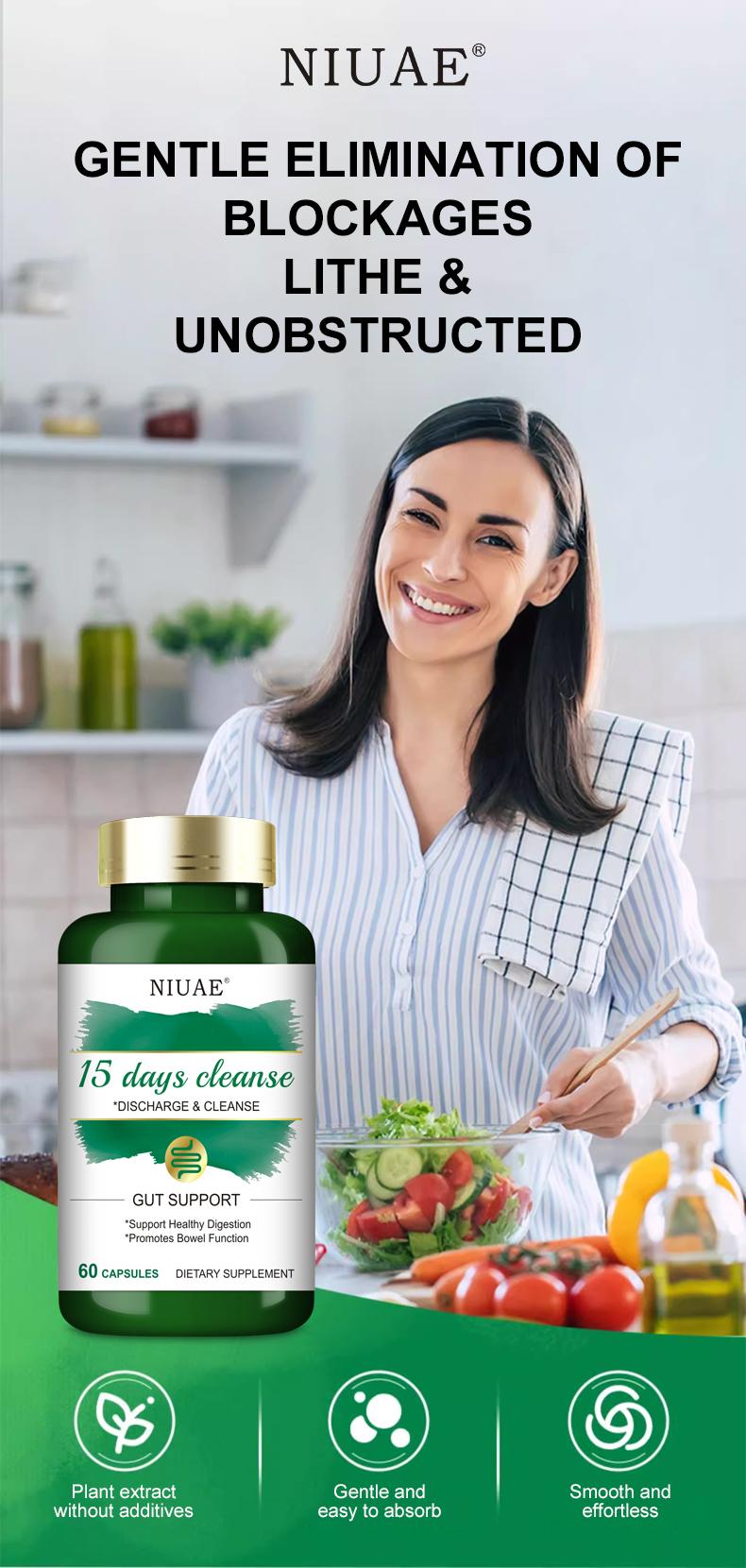 NIUAE 15-Day Cleanse Capsules – Advanced Colon Support with Senna, Cascara Sagrada & Psyllium Husk, 30 Non-GMO Capsules! NIUAE 15-Day Cleanse Capsules – Advanced Colon Support with Senna, Cascara Sagrada & Psyllium Husk, 30 Non-GMO Capsules!