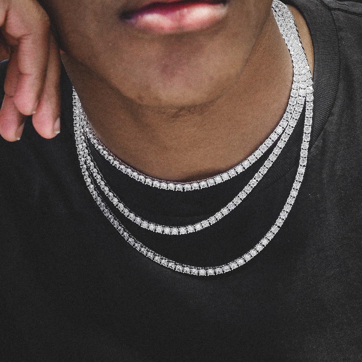 Delzzad 14K Gold-Plated Hip Hop Tennis Chain Synthetic Moissanite Tennis Chain In 925 Sterling Silver Christmas Gift Delzzad 14K Gold-Plated Hip Hop Tennis Chain Synthetic Moissanite Tennis Chain In 925 Sterling Silver Christmas Gift