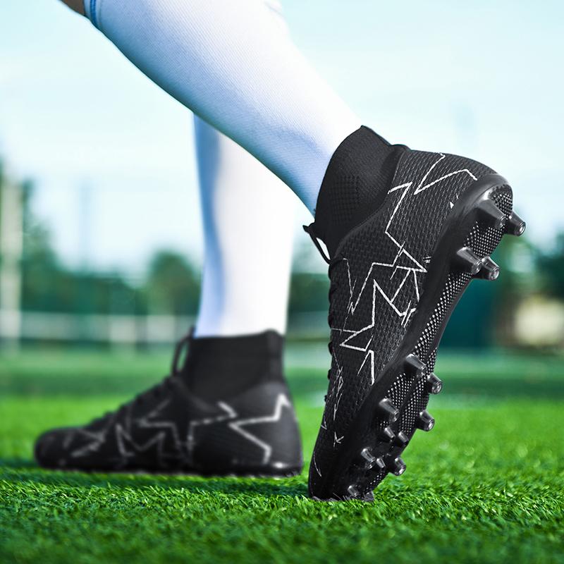 Men's Solid color palette High Top Football Shoes, Breathable Comfortabl e Football Cleats, Non-slip Football Shoes for Outdoor Training& Competition