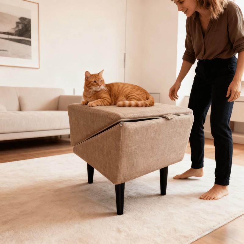 A spine-protecting, anti-injury dog staircase with a stable structure, soft and anti-slip, folding and storage, suitable for corgi, Xi Shi, elderly teddy, home living room, bedside, camping and pet steps