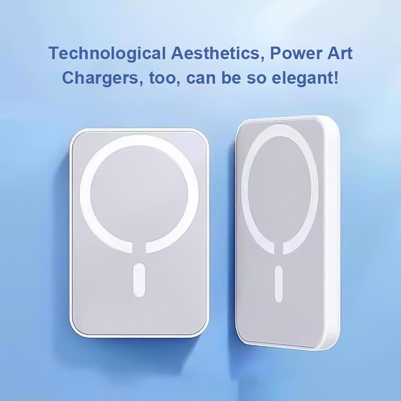 Portable charger, minimum 15W, 10000/5000mAh magnetic power bank, USB-C input/output fast charging, mini battery pack charger, compatible with Phone 16/15/14/13/12 Pro Max