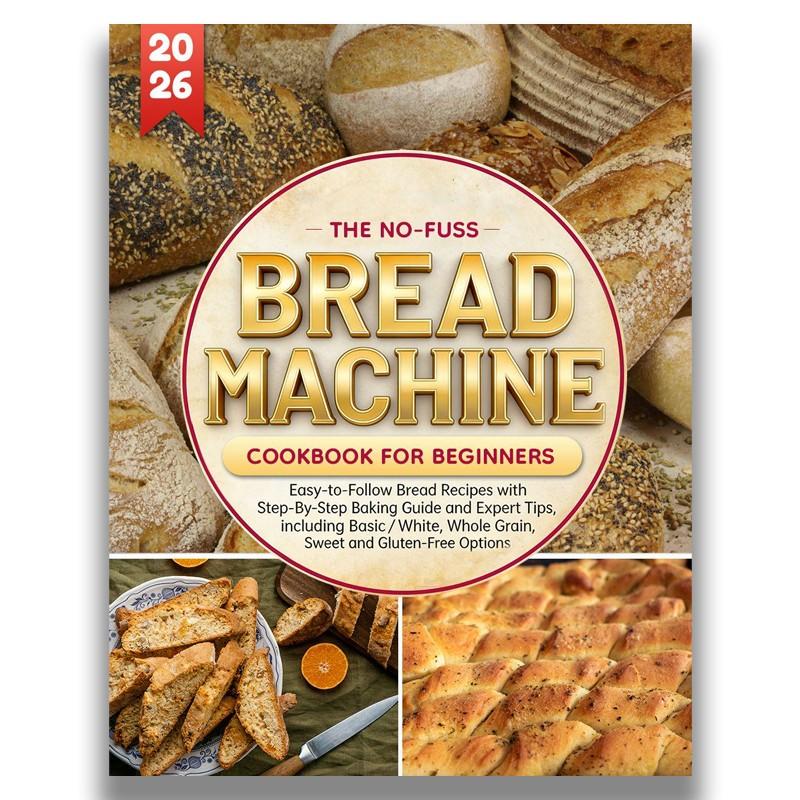 The No-Fuss Bread Machine Cookbook for Beginners: Easy-to-Follow Bread Recipes with Step-By-Step Baking Guide and Expert Tips, including Basic/White, Whole Grain, Sweet and Gluten-Free Options