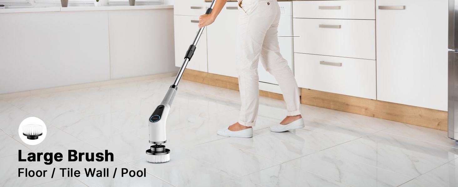 Dovety Electric Spin Scrubber with 8 Replacement Heads, 2 Adjustable Speeds, Extension Handle, Multifunctional Cordless Cleaning Brush,  Fast Charging -  for Bathroom, Shower, Tub, Tile, Toilet, Floor, Windows, Sinks, and More Portable， Household Items