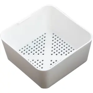 6.5-inch Floor Drain Cover Alternative, Square Sink Drain Basket for Restaurants, Home and More, Commercial Sink Strainer with 0.19-inch Holes, Versatile Plastic Drain Screen Basket