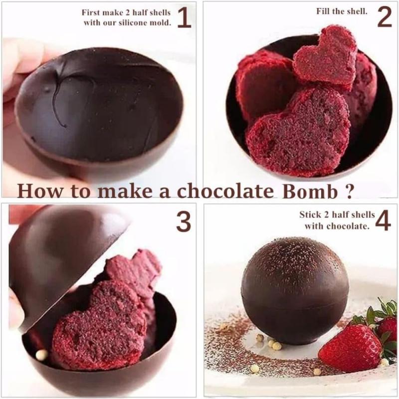 1pc Mousse & Panna Cotta Mold - Half Sphere Silicone Design