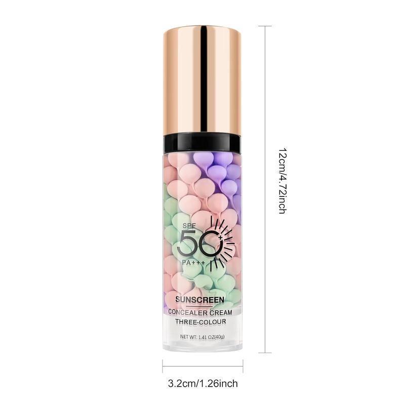 SPF 50+ PA+++ 3-in-1 Hydrating Moisturizer Sunscreen UV Isolation Cream, Color Corrector Face Primer, Pre-Makeup Base for Oil Control, Moisturizing & Pore-Blurring, Luminous Even Skin Tone, Facial Moisturizer Sunscreen, Sun Protectant, Sun Blocking Cream