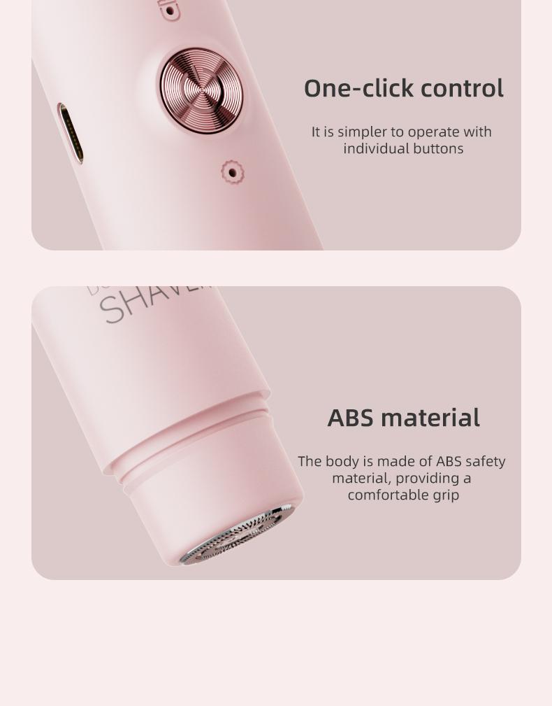 New double-head facial shaving and hair removal device for women. Suitable for face, lips and chin. USB rechargeable double-head wireless electric razor.