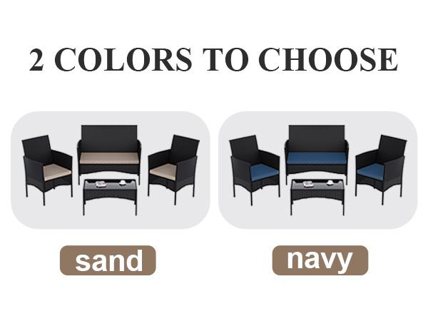 Kullavik Outdoor Patio Furniture Set,PE Wicker Rattan Chairs Garden Conversation Sets with Tempered Glass Table and Soft Cushions for Lawn,Pool or Backyard