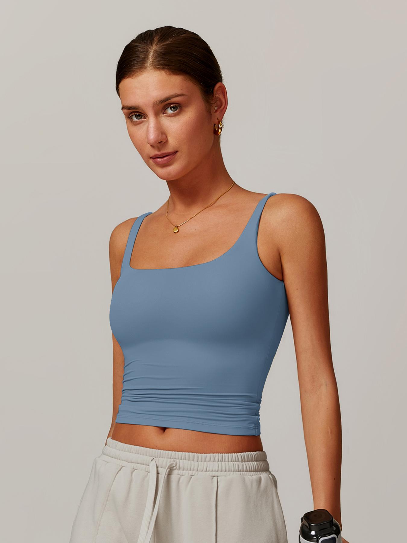 Women's Solid Color Sports Tank Top, Casual Comfy Breathable Sleeveless Sports Top for Yoga Gym Workout Running, Ladies Sportswear for All Seasons Women's Solid Color Sports Tank Top, Casual Comfy Breathable Sleeveless Sports Top for Yoga Gym Workout Running, Ladies Sportswear for All Seasons
