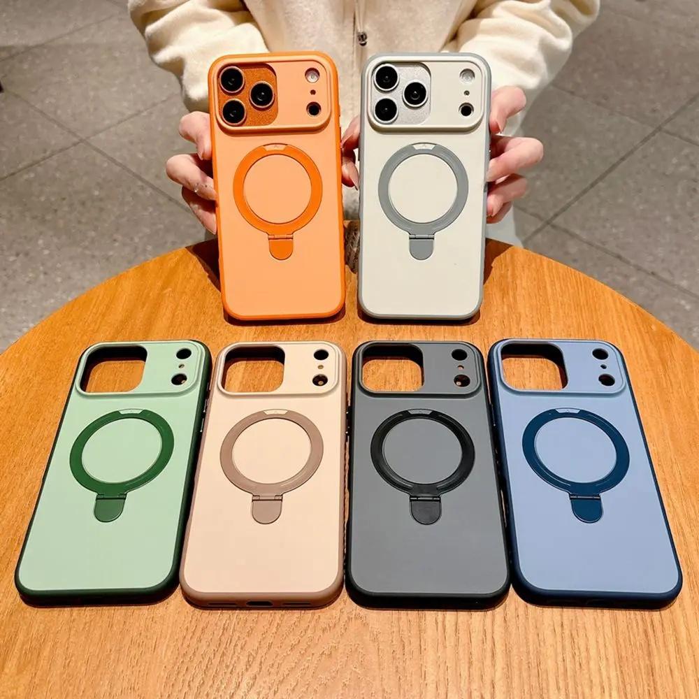 Shockproof Magnetic Phone Case with Metal Stand for iPhone Series, Multi-Model Fits iOS 17 Air/17/16/15/14/13/12 Pro Max Plus, Non-Slip TPU Plastic Cover, Mobile Phone Accessories,back to school,back to school haul