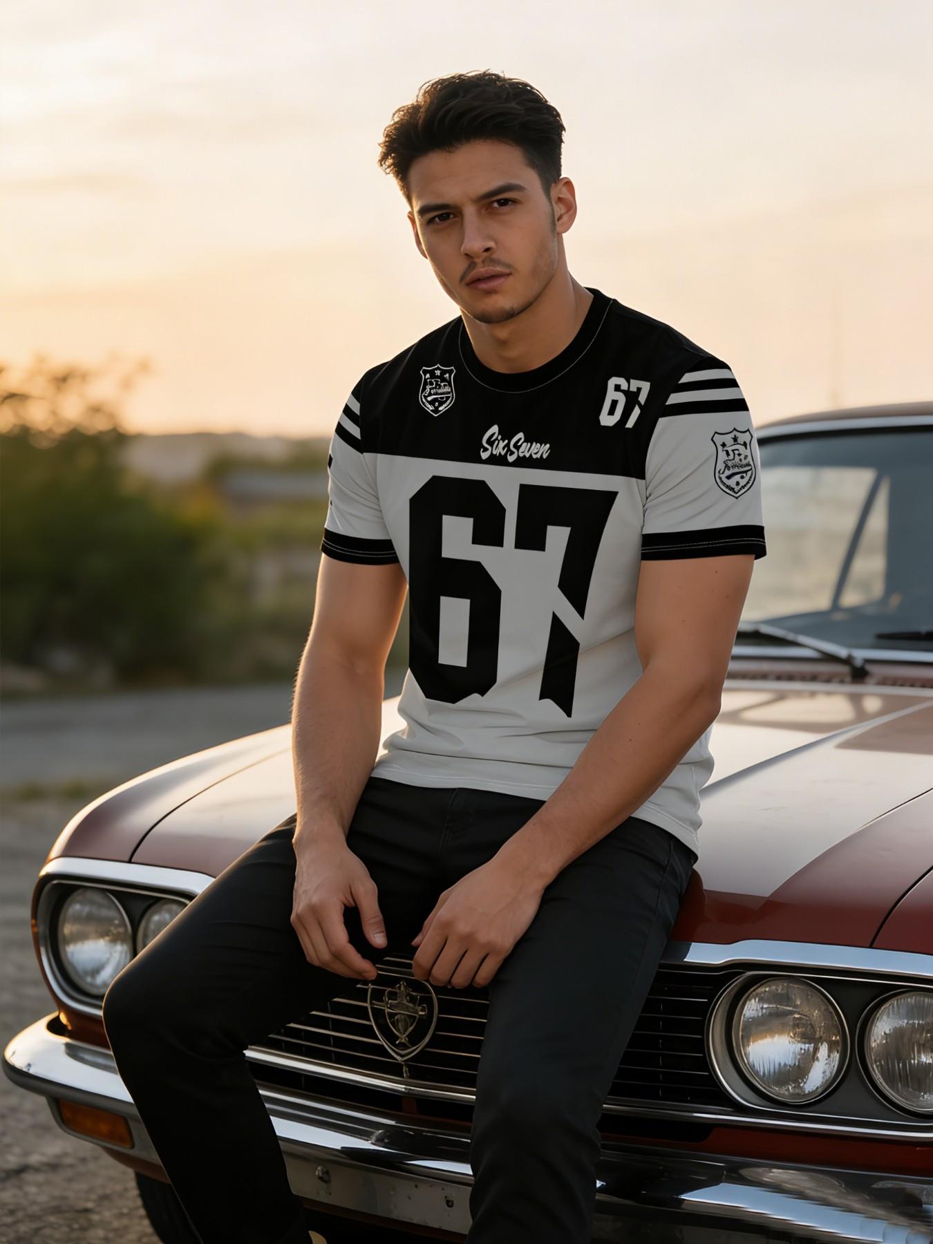 Colorblock Summer Couple Sports Baseball Jacket, Loose Oversize Drop Shoulder Short Sleeve, All over Print, Casual Street Style, Breathable Fabric