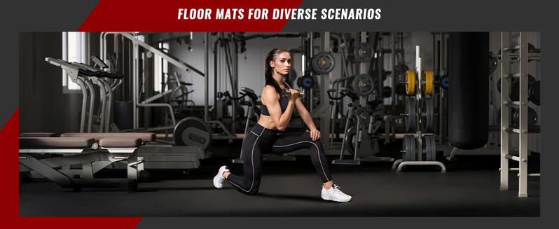 SUPERJARE 0.79 Inch Gym Flooring for Home Gym,  Exercise Equipment Mats with Rubber Top, Interlocking Rubber Floor Tiles for Home Gym and Fitness Room, Protective Flooring Mat