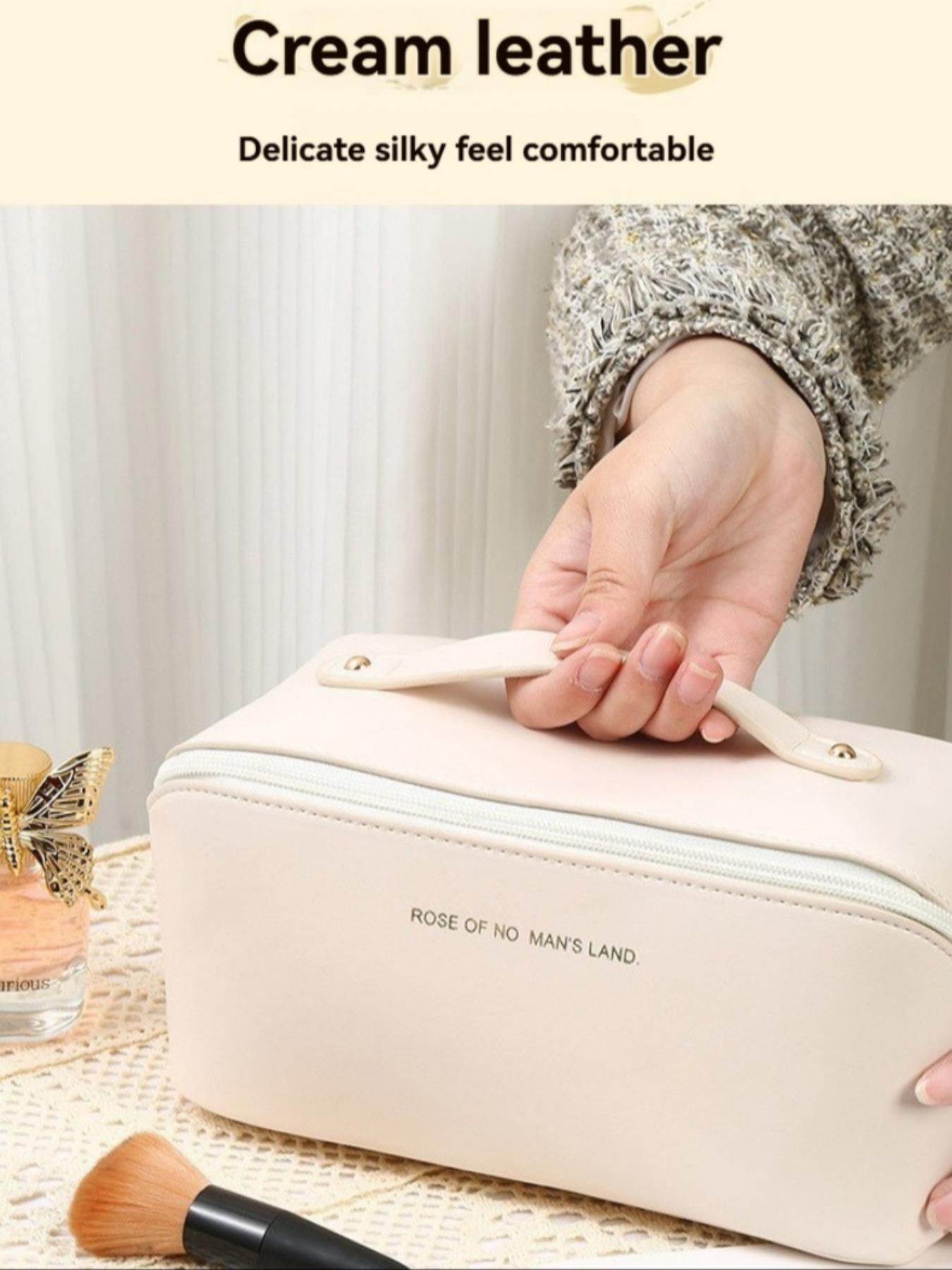 Multifunctional Waterproof PU Travel Toiletry Bag, Large Capacity Makeup Organizer, Portable Handheld Cosmetic Storage Pouch