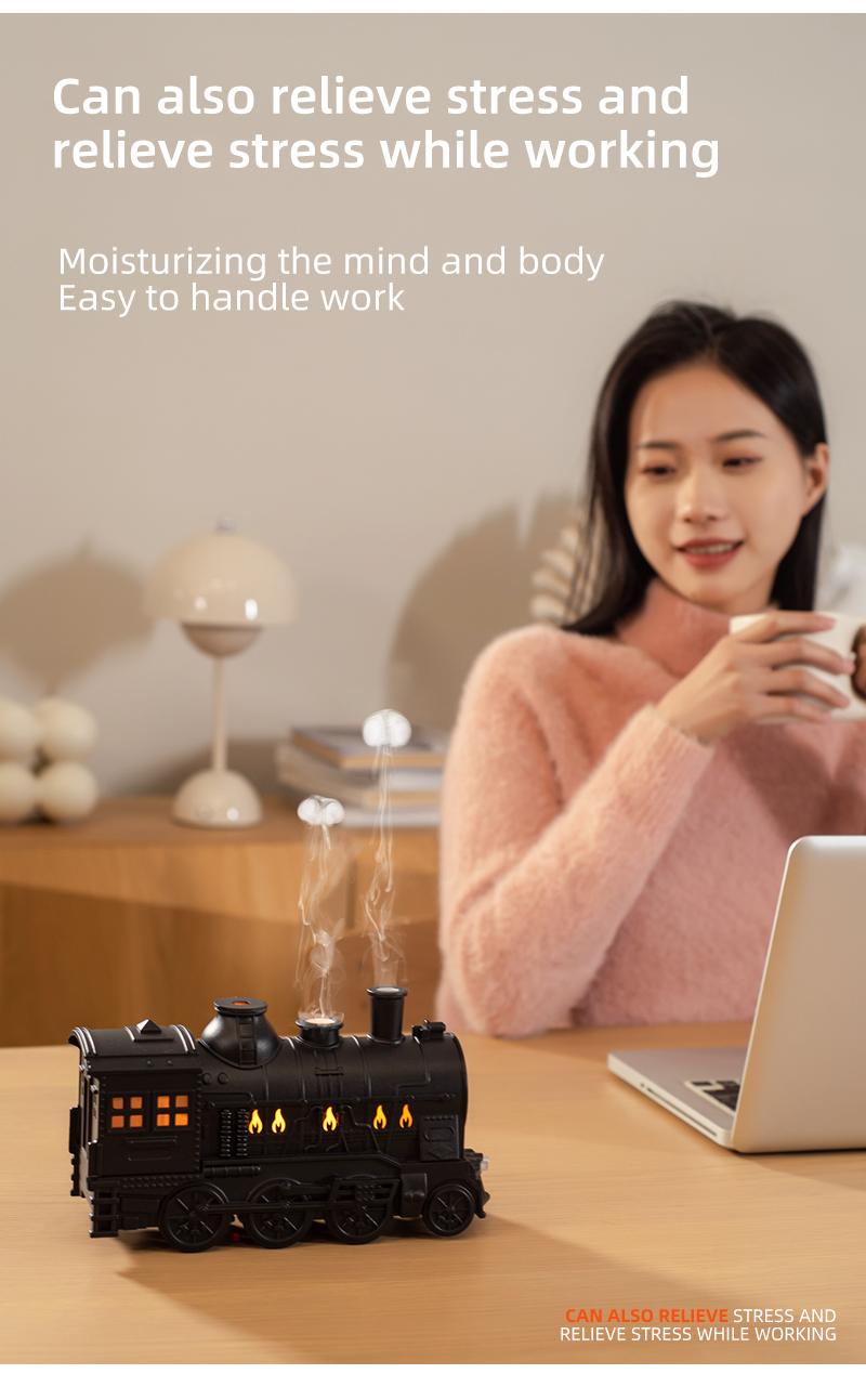 Aromatherapy Machine with Desktop Remote Control, Humidifier, Quiet and Cool Mist, Retro Design, Essential Oil Diffuser