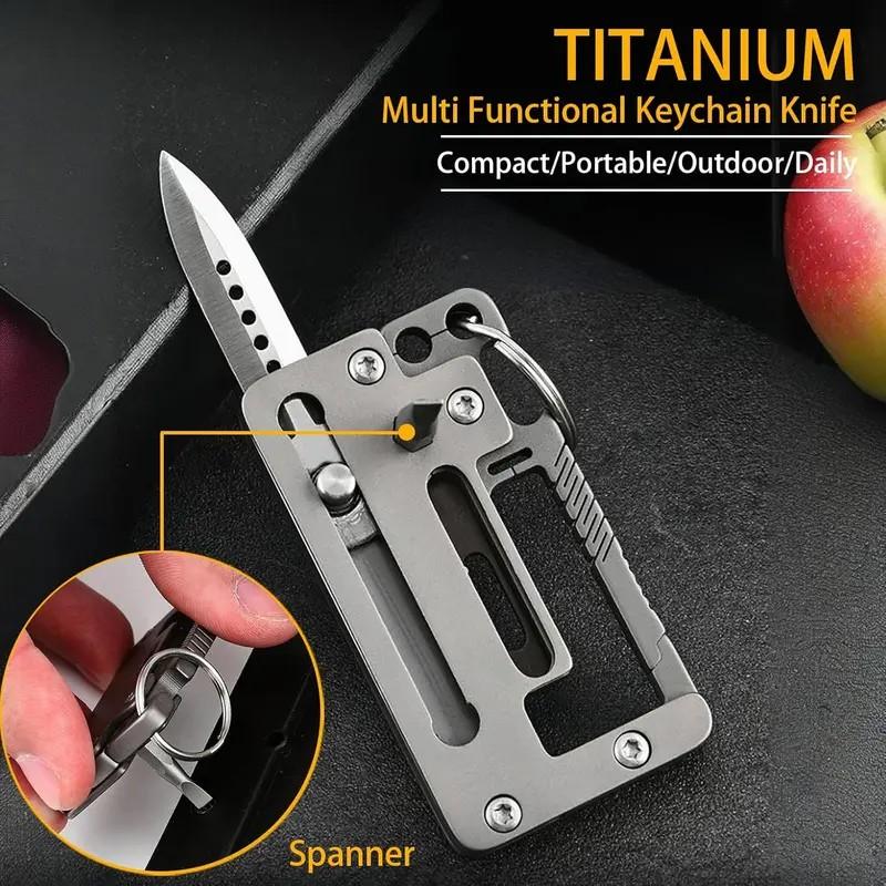 Outdoor camping multi-function , EDC mountaineering keychain, wrench, screwdriver, quick release EDC keychain gadget,  survival  go  gear sharper edges spring assisted liner lock mens  pocket  knife blade edc tool Portable Folding Camping Knife