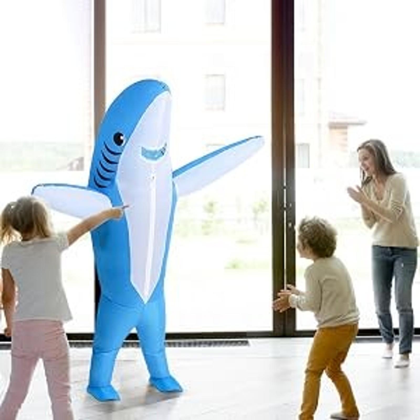 Inflatable Shark Costume for Adults & Kids | Funny Blow-Up Halloween Cosplay Costume for Men & Women(Gift)