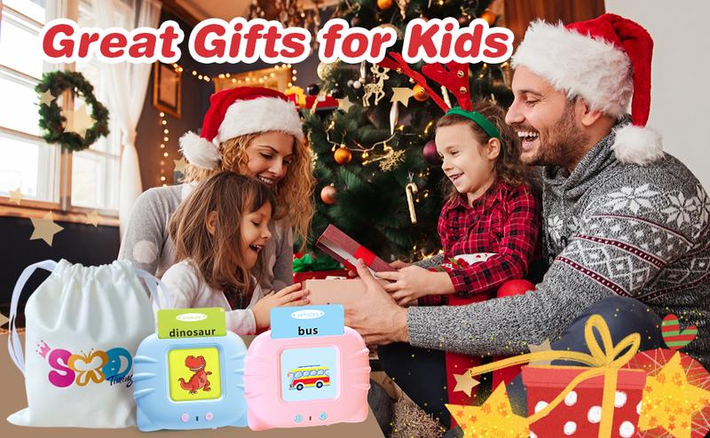 Bilingual Flash Card Learning Device English Spanish Talking Cards for Toddlers Ages 2-4 with 224 Sight Words Ideal Halloween Christmas 2026 New Year Gift Educational Sensory Tool - Vocabulary Flashcards