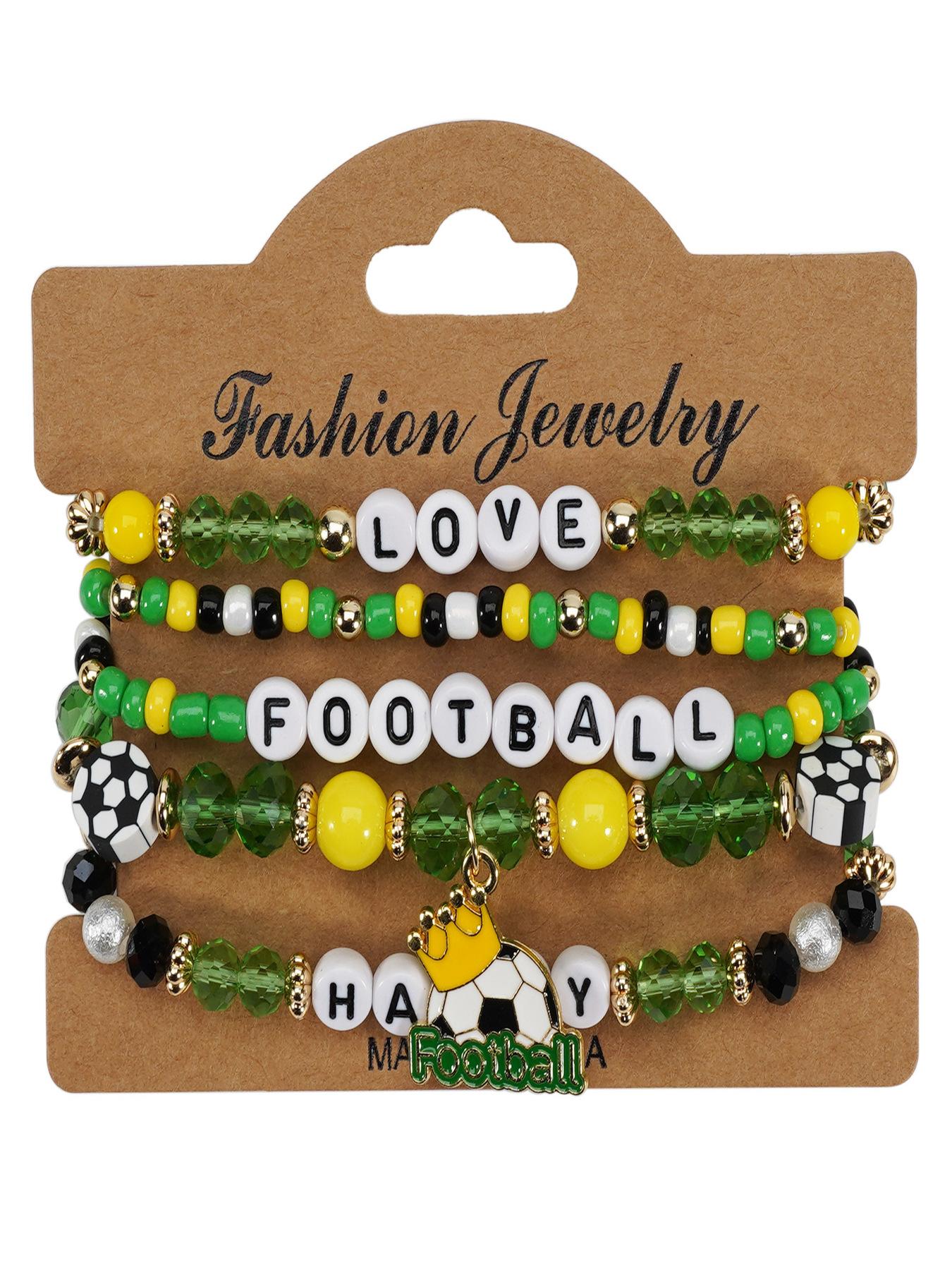 USA-Canada-Mexico World Cup Soccer Bracelet - Unisex Soccer Fan Bracelet with Soccer Shoe-Inspired Beads