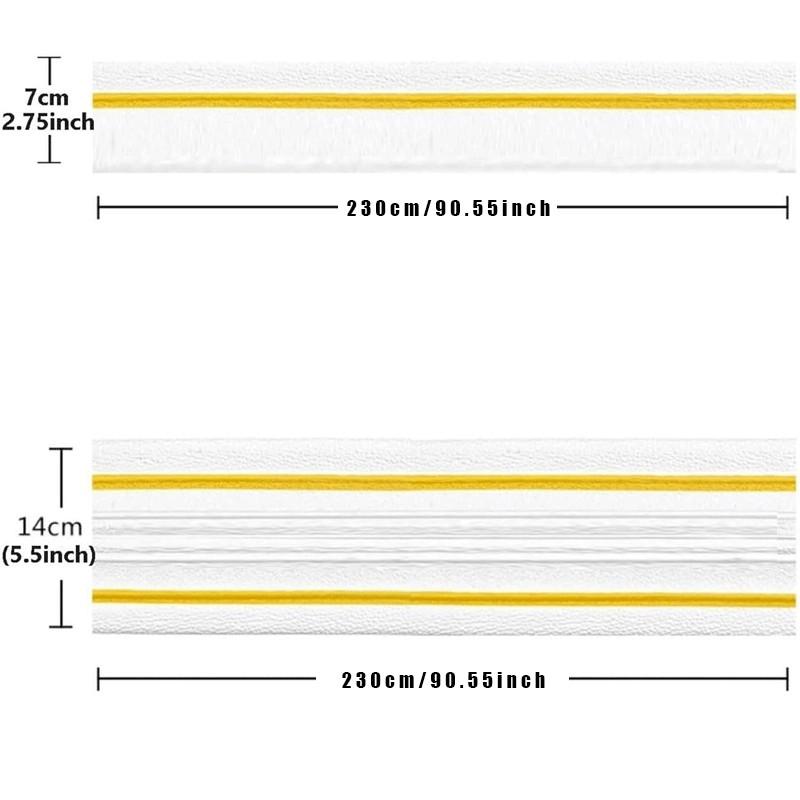 Flexible Thick Foam Peel & Stick Trim, Self Adhesive PVC Wall Border & Ceiling Molding, Removable Skirting Board Edge Strip for Window, Tile Splash Guard, Mirror Edge Home Decor