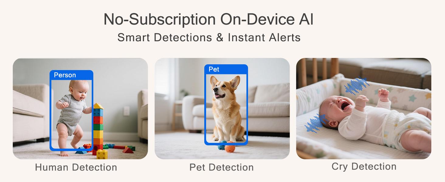 【FLASH SALES】 CINMOORE 2.5K Indoor Security Camera pet camrea WiFi 360° Pan-Tilt AI Motion Detection Two-Way Audio Night Vision Clear Monitoring Recording Baby Crying baby monitoring cameras for home 360 camera mini camera Sd Button Card