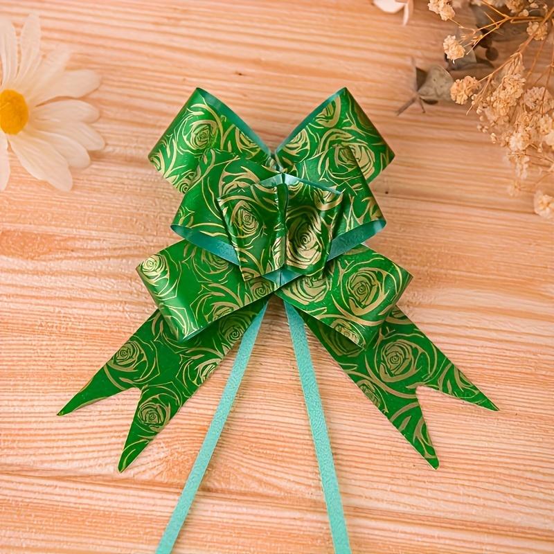 20pcs Rose Print Pull Bows 10 Colors 5.5Inch Large Pull Bows Ribbon Perfect for Gift Box And Bag Wrapping, Basket Decoration, Christmas Tree Decor, Weddings, Birthdays And Party