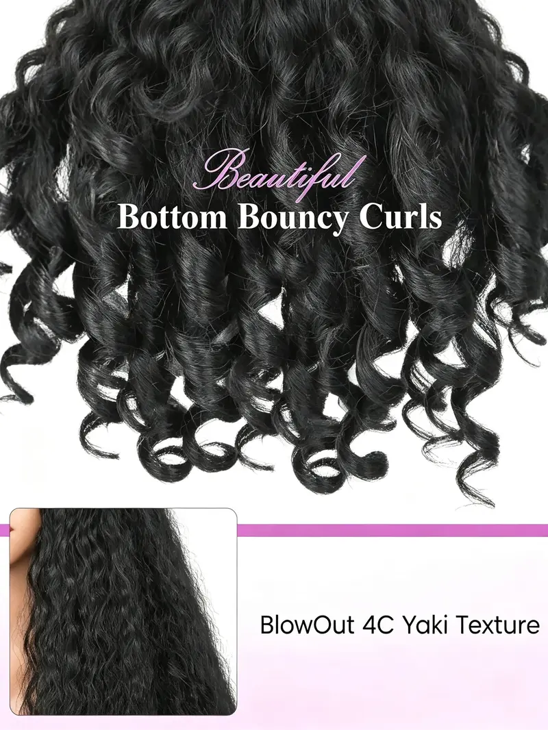 New Afro U Part Wig Curly Synthetic Wigs for Black Women, 20 Inch ...