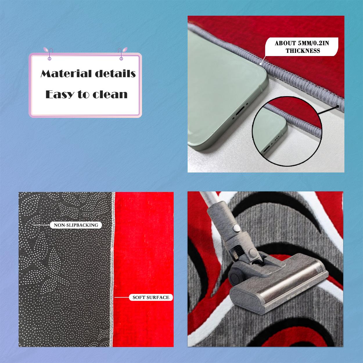 Velvet soft and comfortable patterned printed carpet, Geometric Graphic Rug, suitable for multiple scenarios, available in various sizes, soft and non-shedding