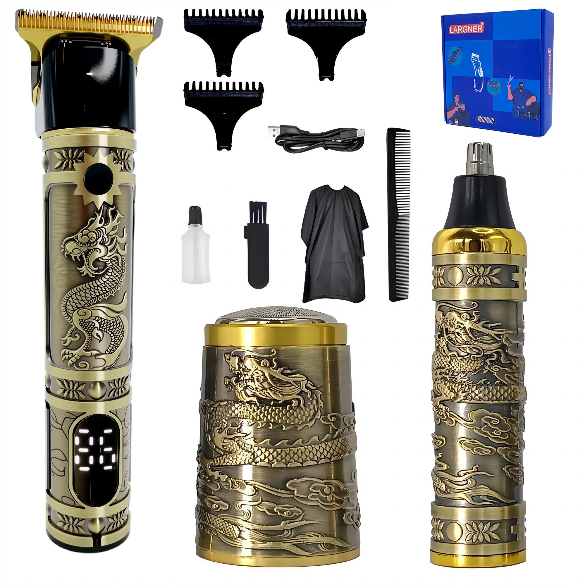 3 in 1 Electric Shaver Kit, 1 Set Professional Hair Trimmer for Men, Nose Hair Trimmer, Cordless Barber Trimmer, Men's Grooming Kit, Hair Clippers Set