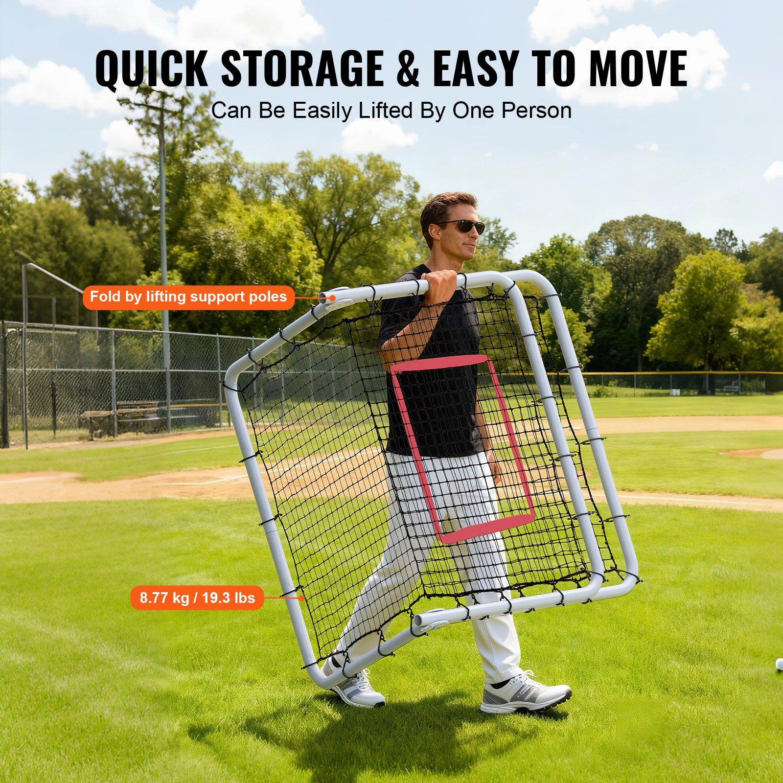 VEVOR Baseball And Softball Rebounder Net, 3.5 x 6 ft PitchBack Baseball Pitching Nest, Softball Pitchback Net, Fielding Trainer, Bounce Back Net for Fielding/Throwing Practice, 5 Adjustable Angles VEVOR Baseball And Softball Rebounder Net, 3.5 x 6 ft PitchBack Baseball Pitching Nest, Softball Pitchback Net, Fielding Trainer, Bounce Back Net for Fielding/Throwing Practice, 5 Adjustable Angles
