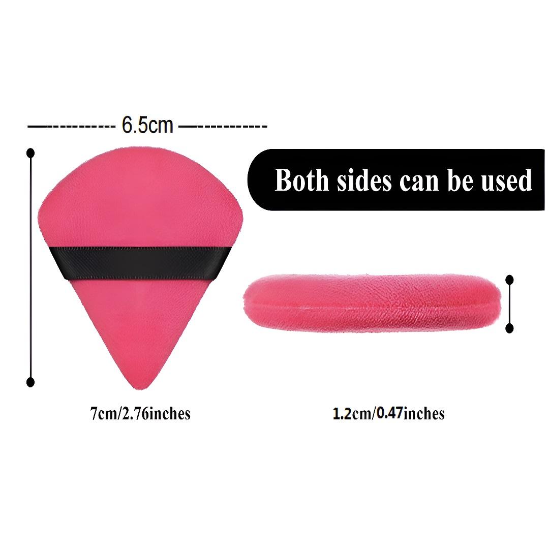 50 Pack Triangle Velvet Powder Puffs, Reusable Makeup Sponges, Multi-Color Plush Face Puffs for Foundation Setting, Essential Beauty Tools