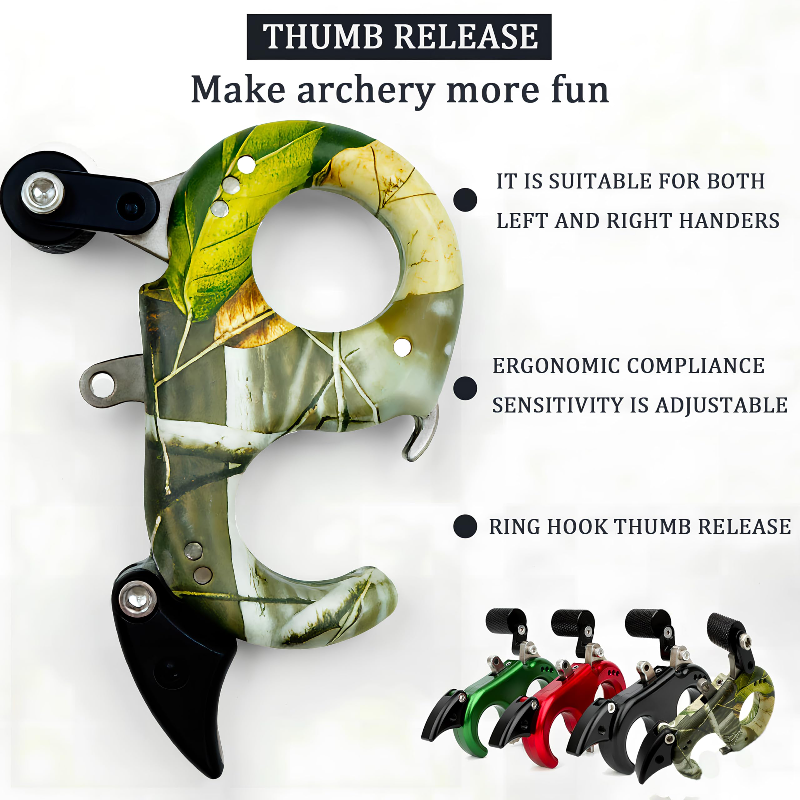 Bow Release for Compound Bow 360° Rotatable Thumb Release for Compound Bow Archery Trigger Release