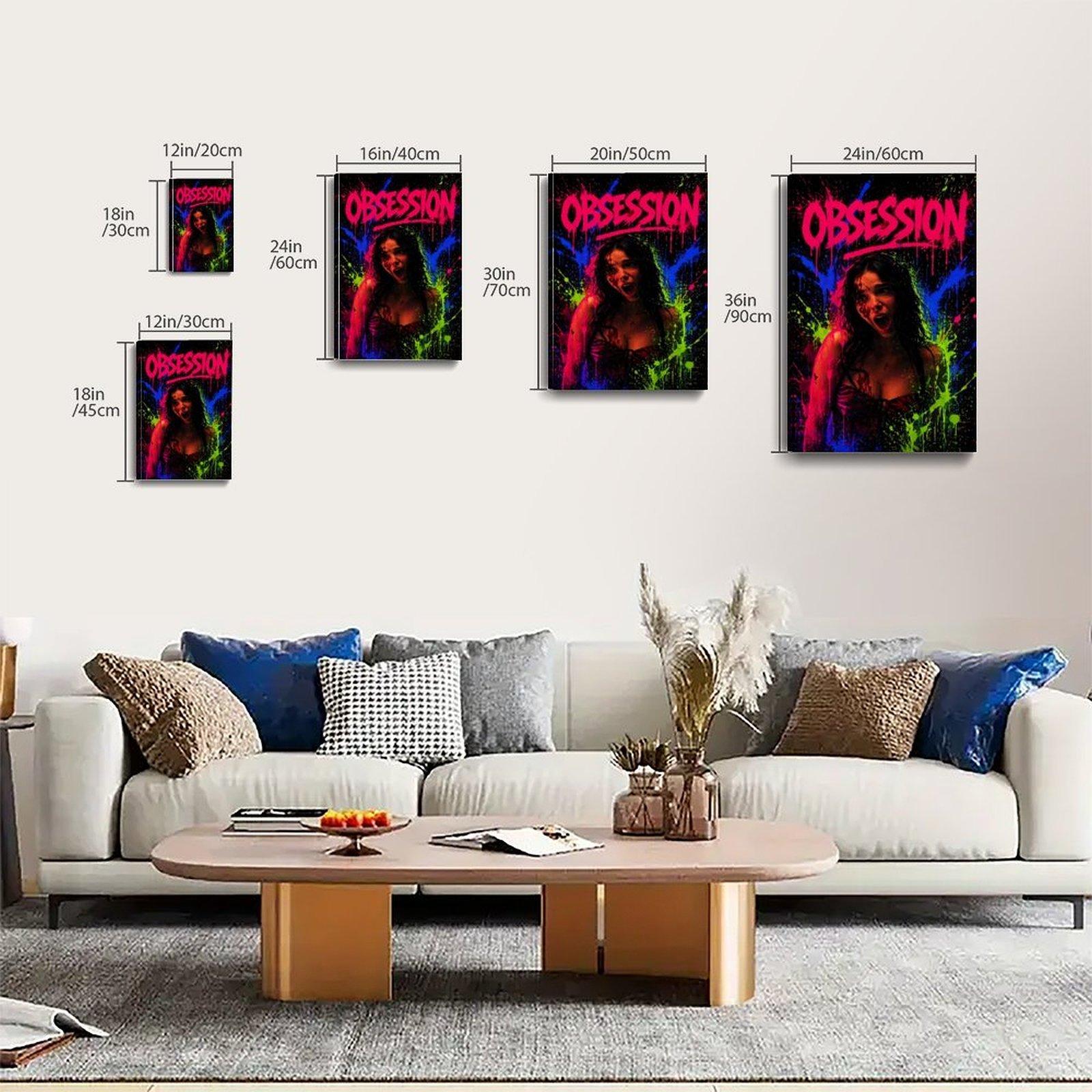 Obsession Artistic Frameless Canvas Prints, Home Decor Wall Art for Bedroom, Bathroom Room Decor, Above Bed Wall Decor