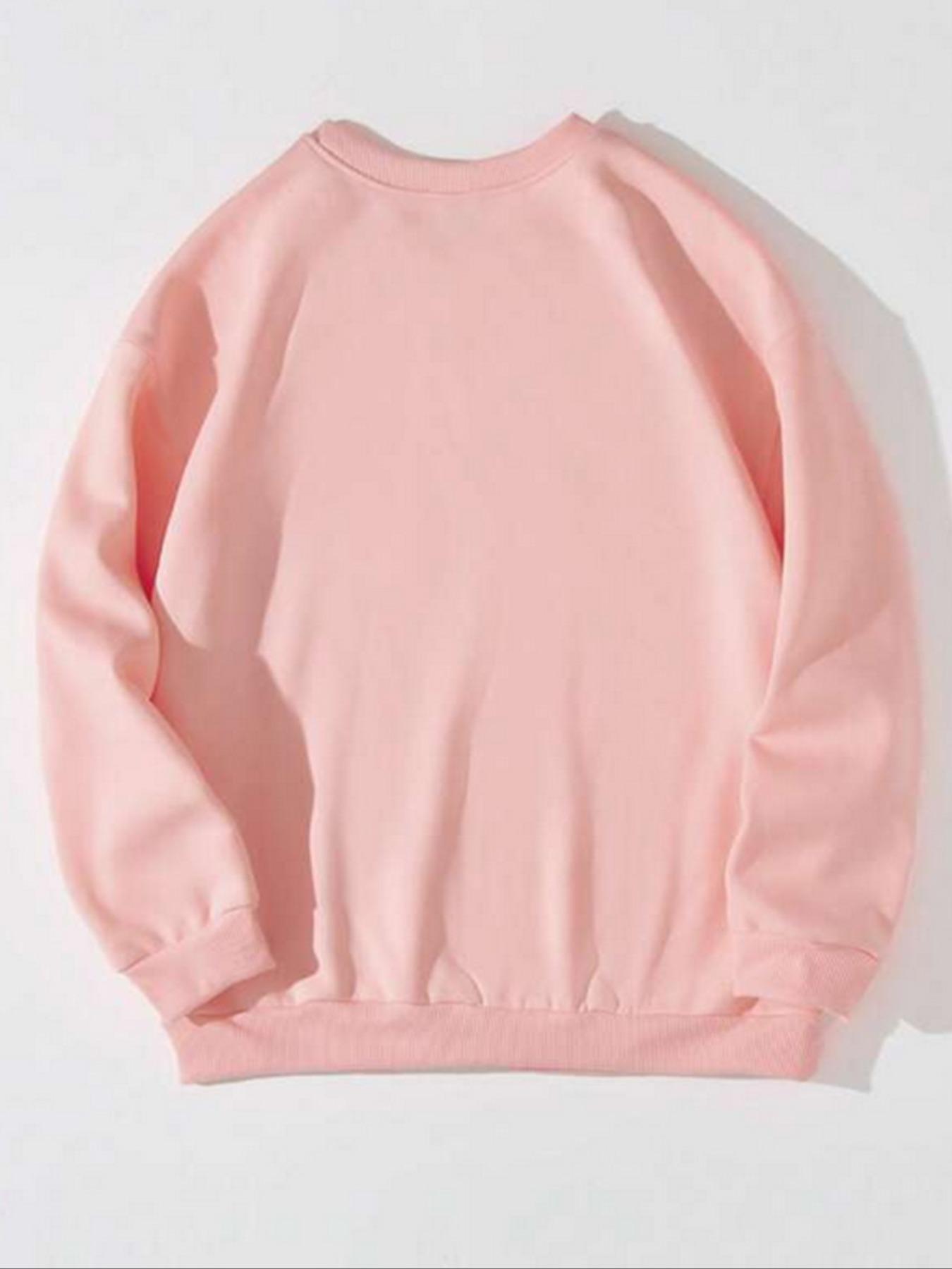 Women's Cartoon Cat & Pumpkin Print Crew Neck Sweatshirt, Casual Drop Shoulder Long Sleeve Pullover, Women's Fall & Winter Clothes for Daily Wear, Halloween